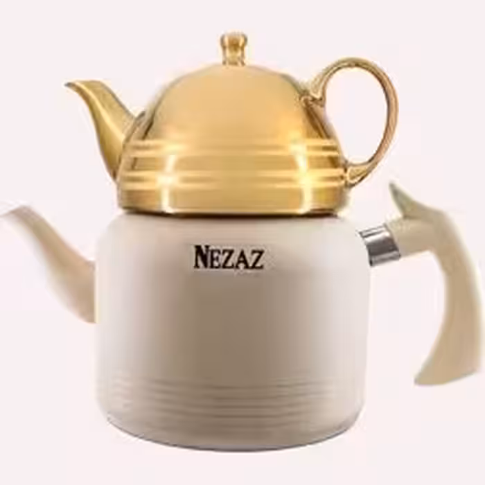 کتری قوری نزاز 2.5 لیتر کد 2407 رنگ کرم