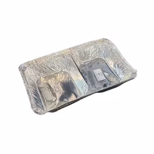 ظرف الومینیوم دوخانه مرغی کارتن 500 عددی
