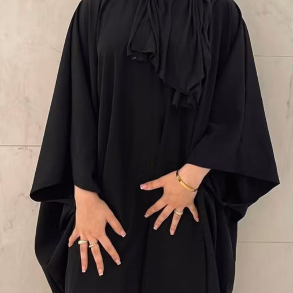 مانتو عبایی ساده کرپ الیزه ماه شو مزون