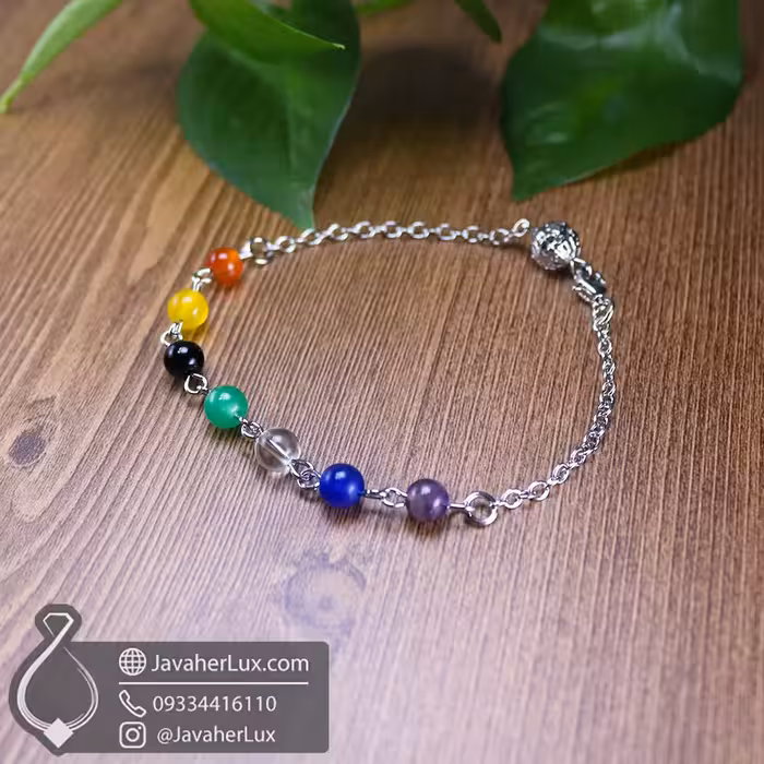دستبند خلخال زنجیری استیل هفت چاکرا جواهرلوکس _ کد 401062