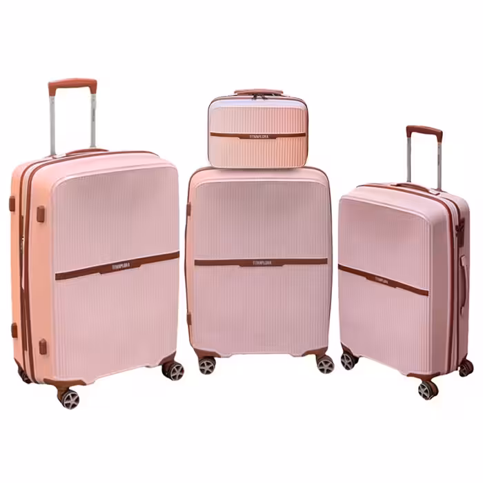 چمدان نشکن تیتان پلورا مدل TITANPLORA - TP6565 GO EXPERIENCE SERIES سری 4 عددی ( به همراه چمدان آرایشی هدیه )