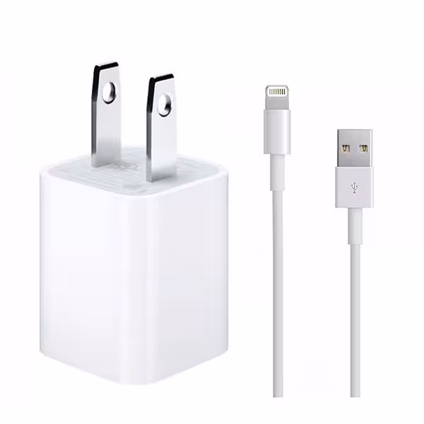 سری شارژر آیفون اورجینال 2 پین 5W USB Power Adapter