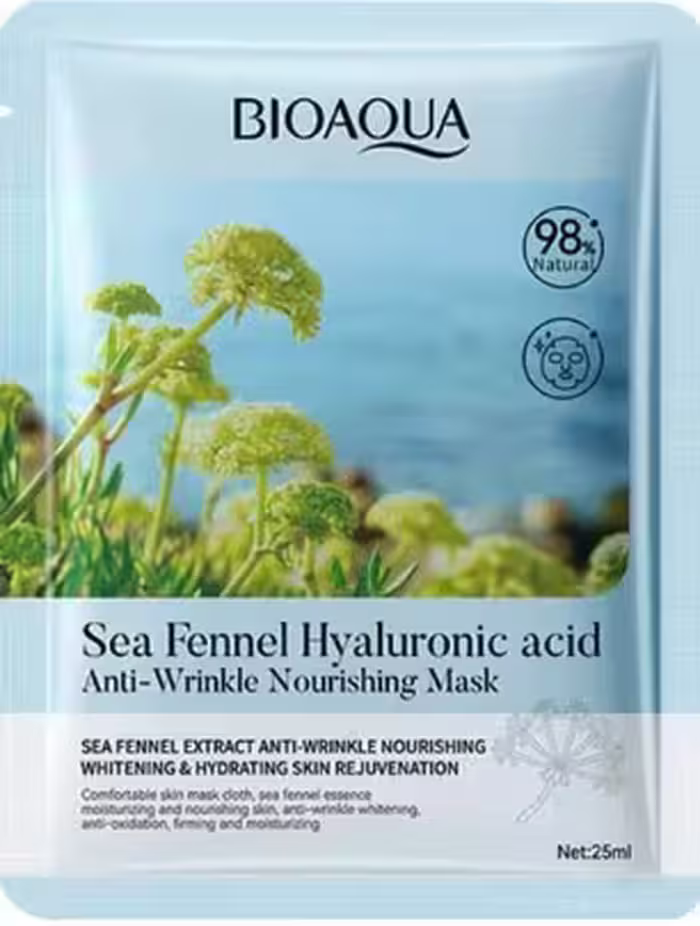 بیو آکوا ماسک ورقه ای رازیانه دریایی هیالورونیک اسید مغذی ضدچروک bioaoua