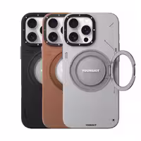 کاور مگ سیف پایه هولدر چرمی آیفون 16 پرو مکس یانگ کیت Youngkit Leather 360° Spin MagSafe iPhone 16 Pro Max