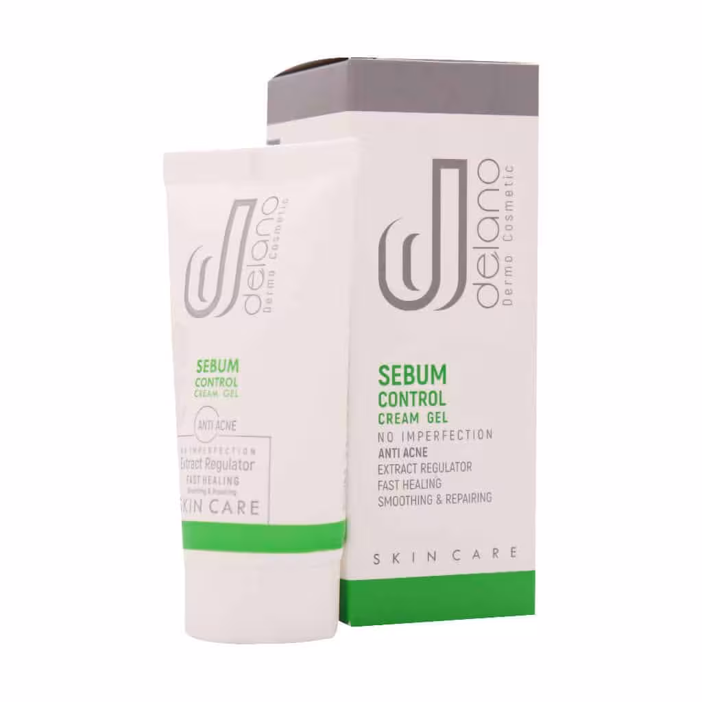 کرم ژل مرطوب کننده پوست چرب ( کنترل کننده چربی) دلانو 50 میلی لیتر Delano Sebum Control Cream Gel 50 Ml