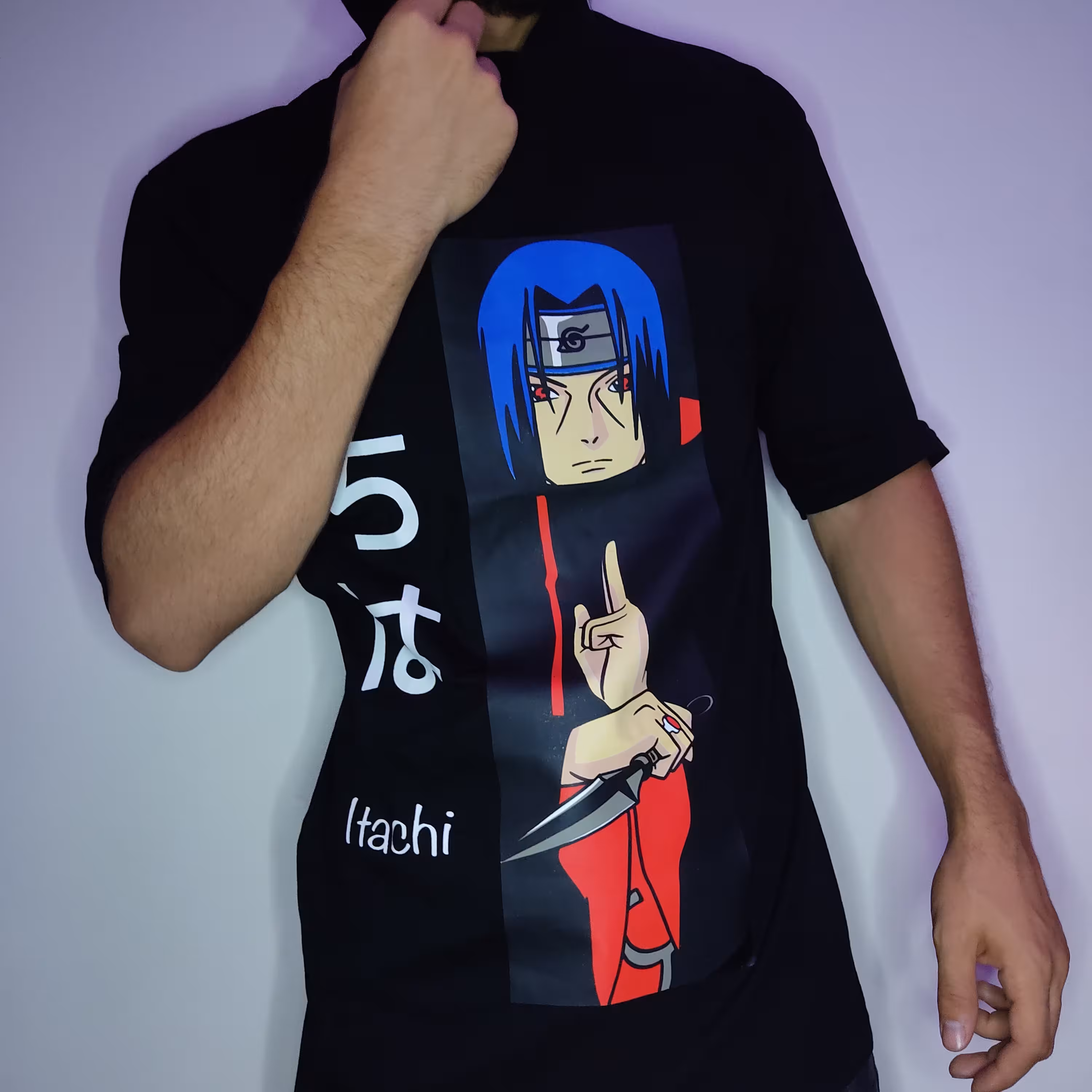 تیشرت لش طرح انیمه رنگ مشکی ارسال رایگان 