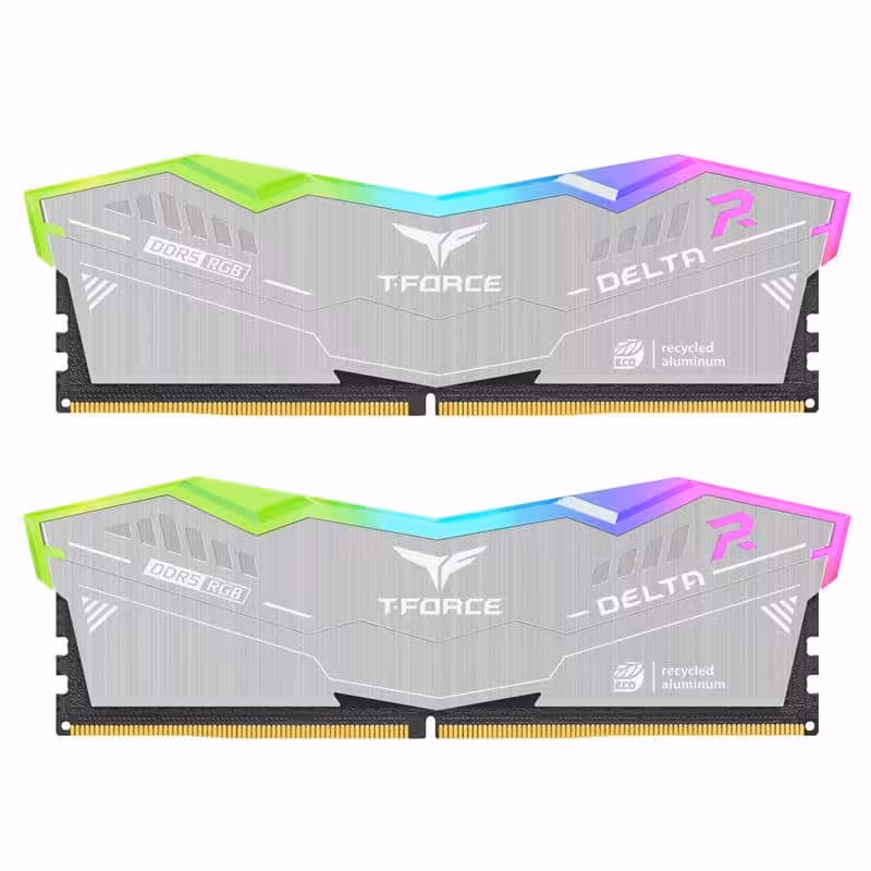 رم تیم گروپ مدل TeamGroup T-FORCE DELTA 32GB 2x16 6000MT ECO SILVER C38