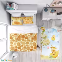 سرویس روتختی طرح زرافه کوچولو یک نفره کد A2768