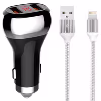 شارژر فندکی LDINO C2 2PORT   کابل آیفون