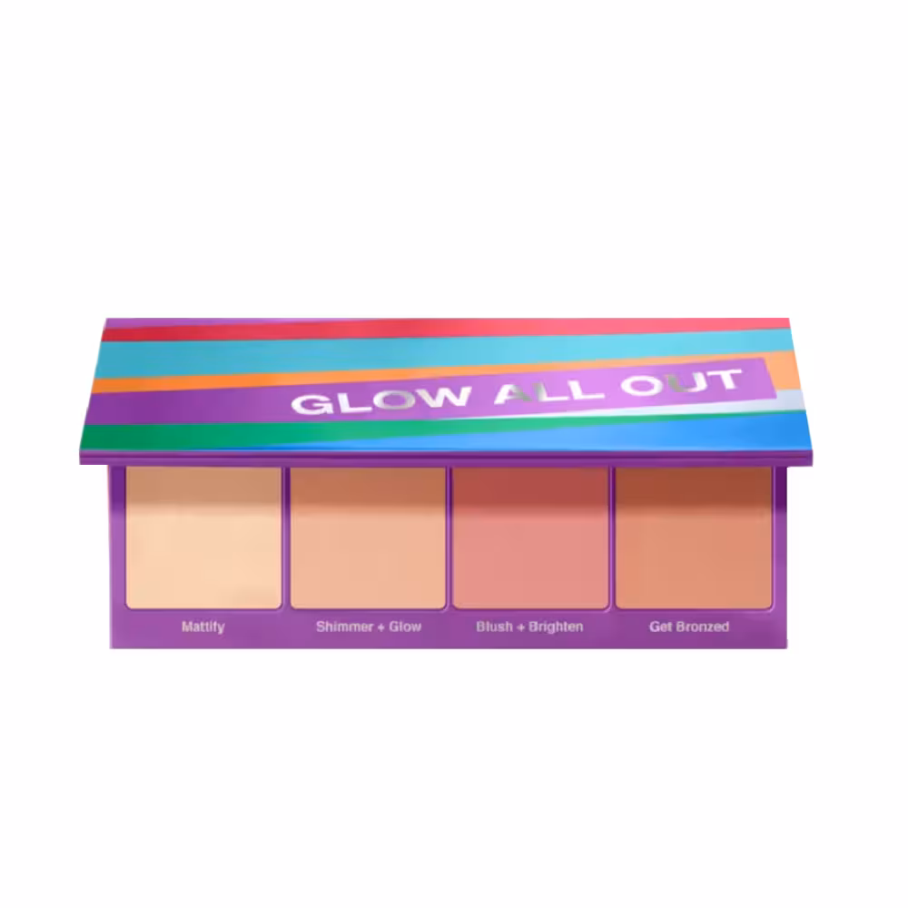 پالت رژ گونه و هایلایتر کلینیک مدل Glow all out medium to deeper