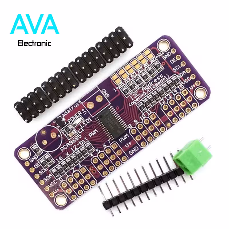 ماژول درایور PWM / سروو 12 بیتی 16 کاناله PCA9685 دارای ارتباط I2C