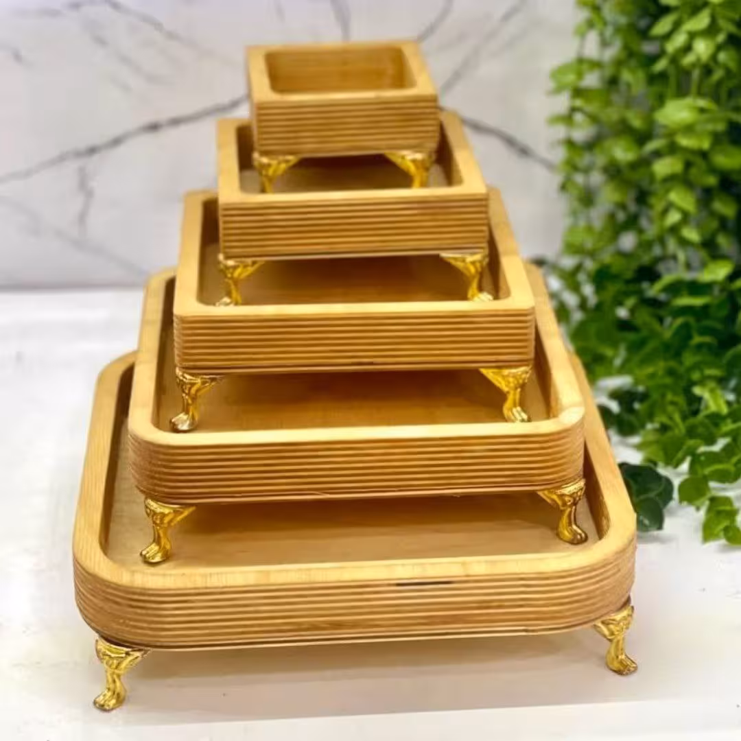 مزه خوری 5 تیکه مربع پایه دار