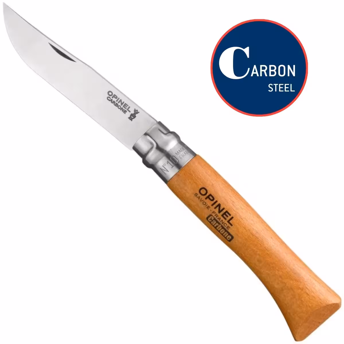 چاقو اپینل 10 کربن Opinel No.10 Carbon Steel Folding Knife