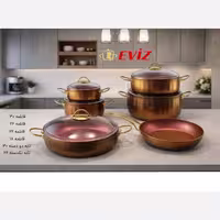 سرویس قابلمه گرانیتی 11 پارچه برند اویز مدل لورنز قرمز با ضمانت 18 ماهه ارسال رایگان