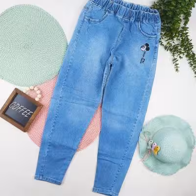 شلوار مام فیت آبی دخترانه 14 سال کد 6221