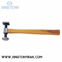 9CF120 – چکش صافکاري دسته چوبي با سر يک طرف گرد يک طرف مربع آجدار  کينگ توني