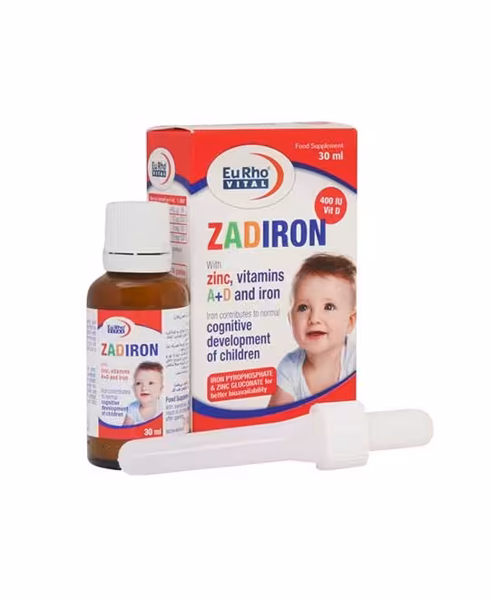 قطره زادیرون یوروویتال 30 میلی لیتر (ویتامین آد با زینک و آهن)