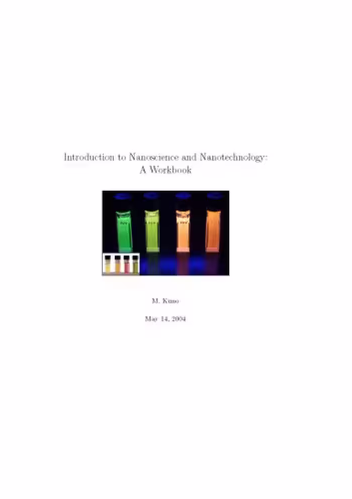 خرید و دانلود نسخه کامل کتاب Introduction to Nanoscience and Nanotechnology: A Workbook