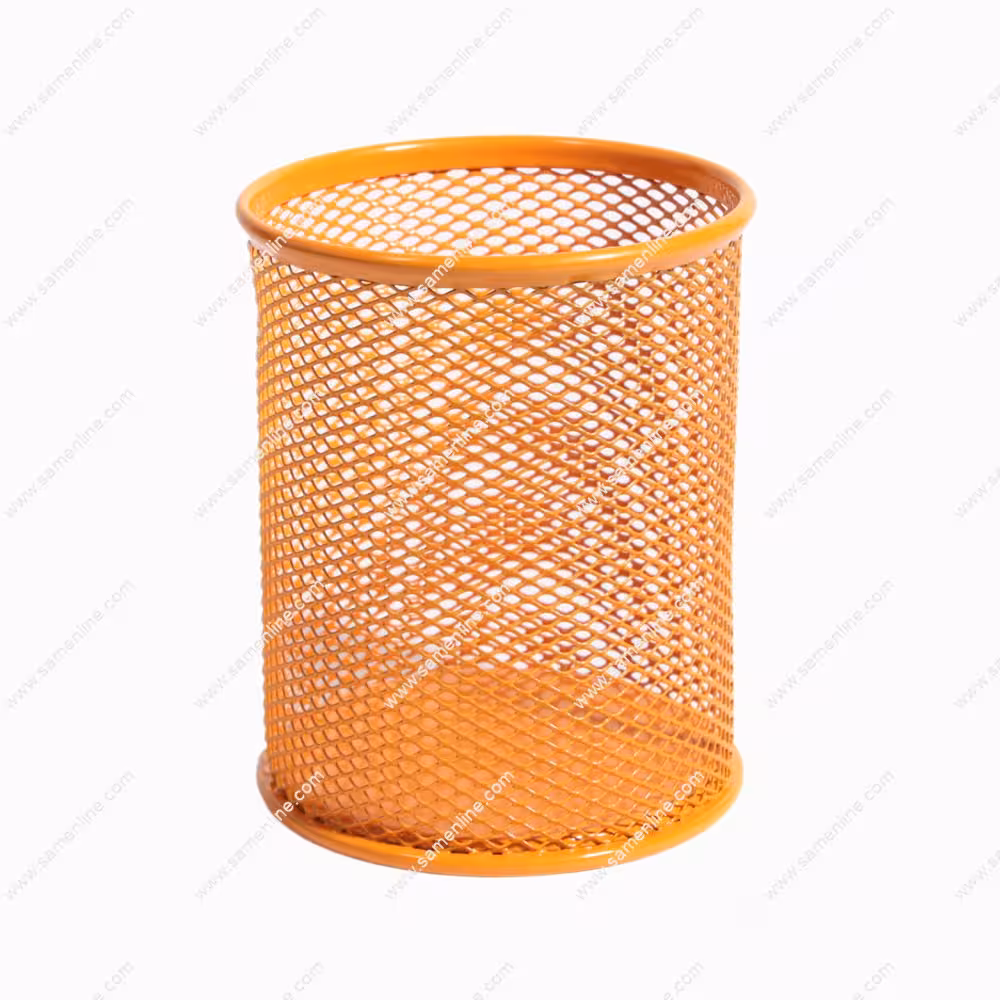 جا قلمی فلزی توری رنگ نارنجی