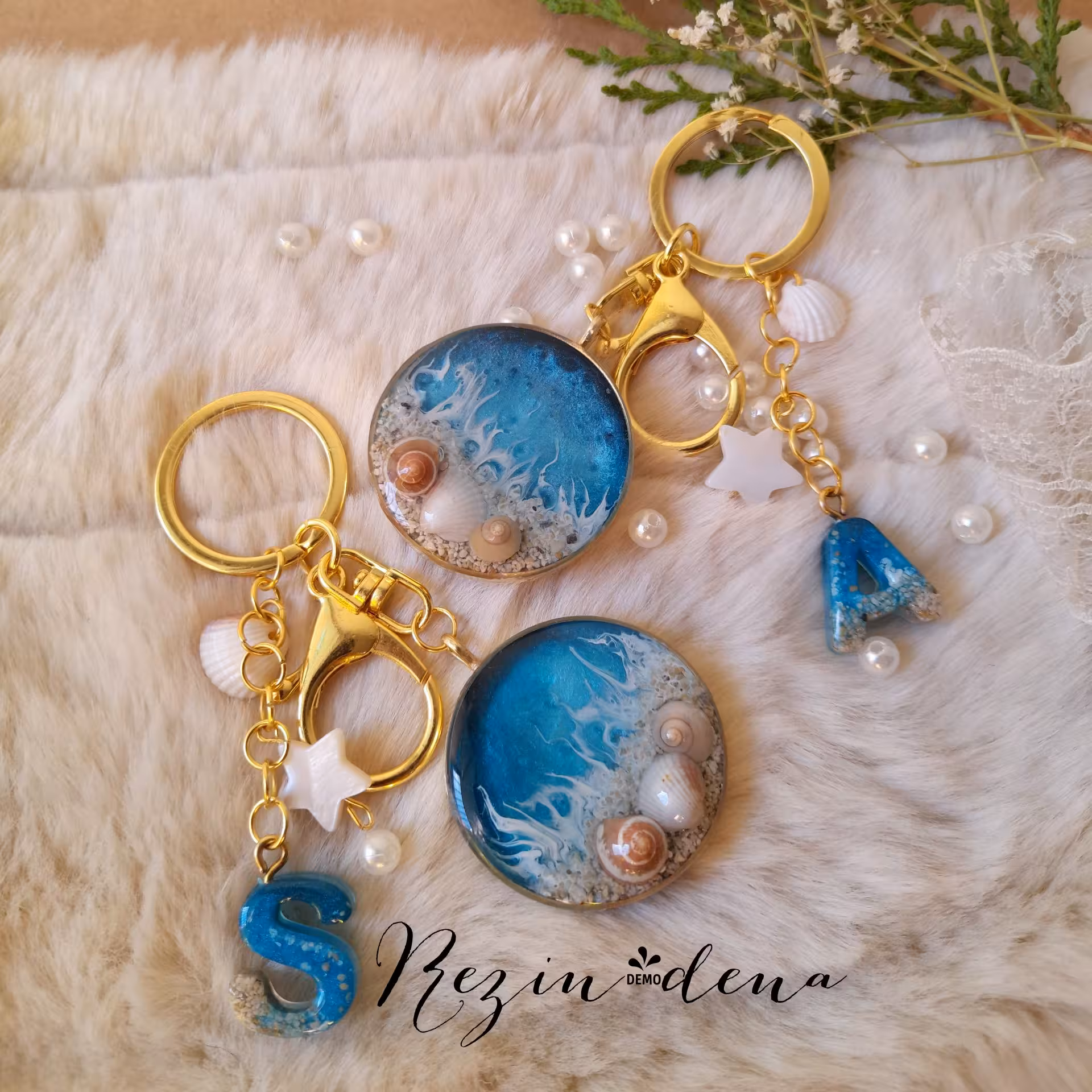 جاسویچی دو طرفه(متن و طرح دریا)به همراه حروف کوچک رزینی