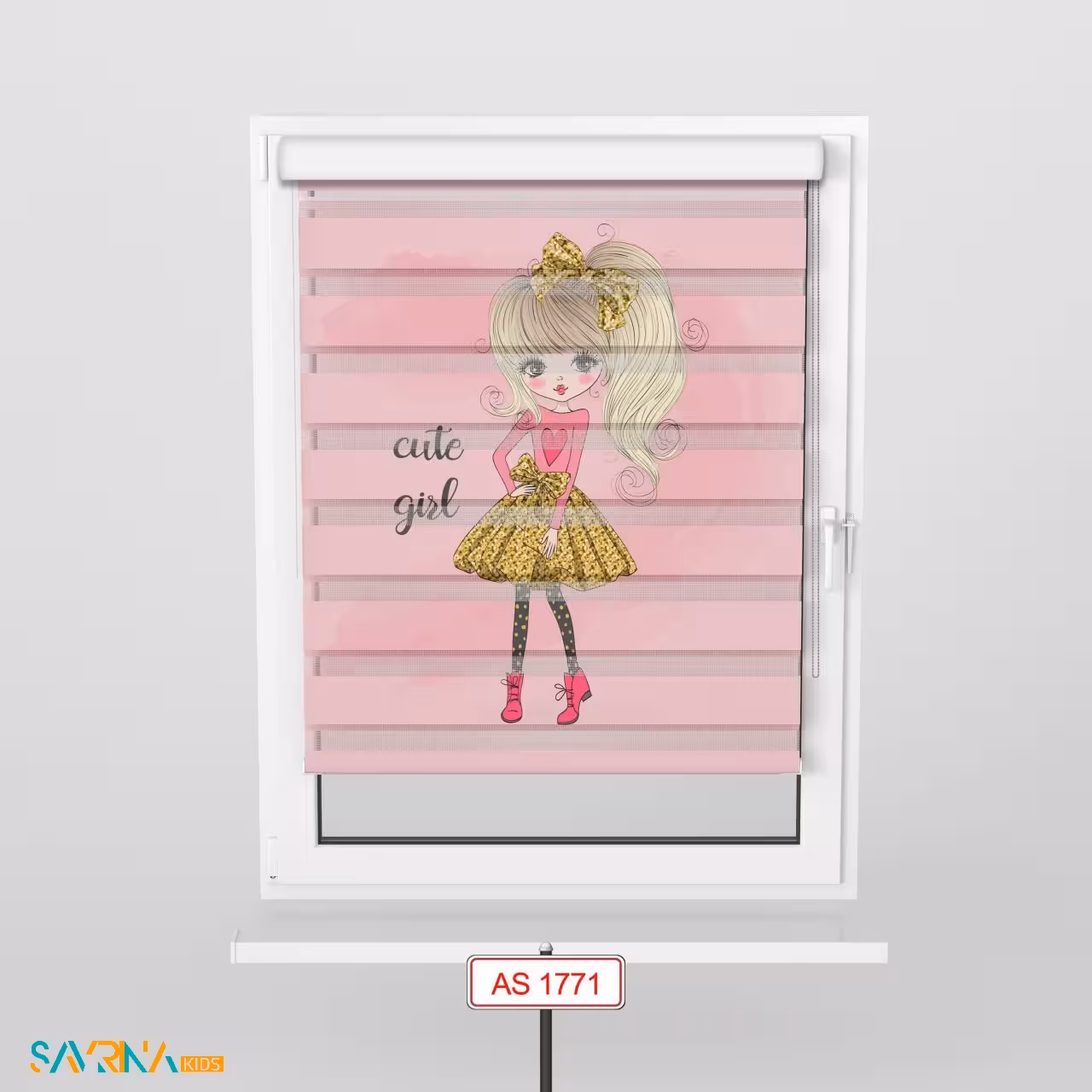 پرده زبرا بچگانه طرح دختر ناز کد AS1771