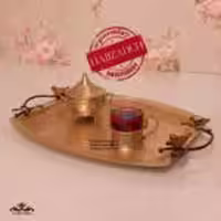سالینو پروانه طرح برنجی سینی هلالی متوسط  6081B
