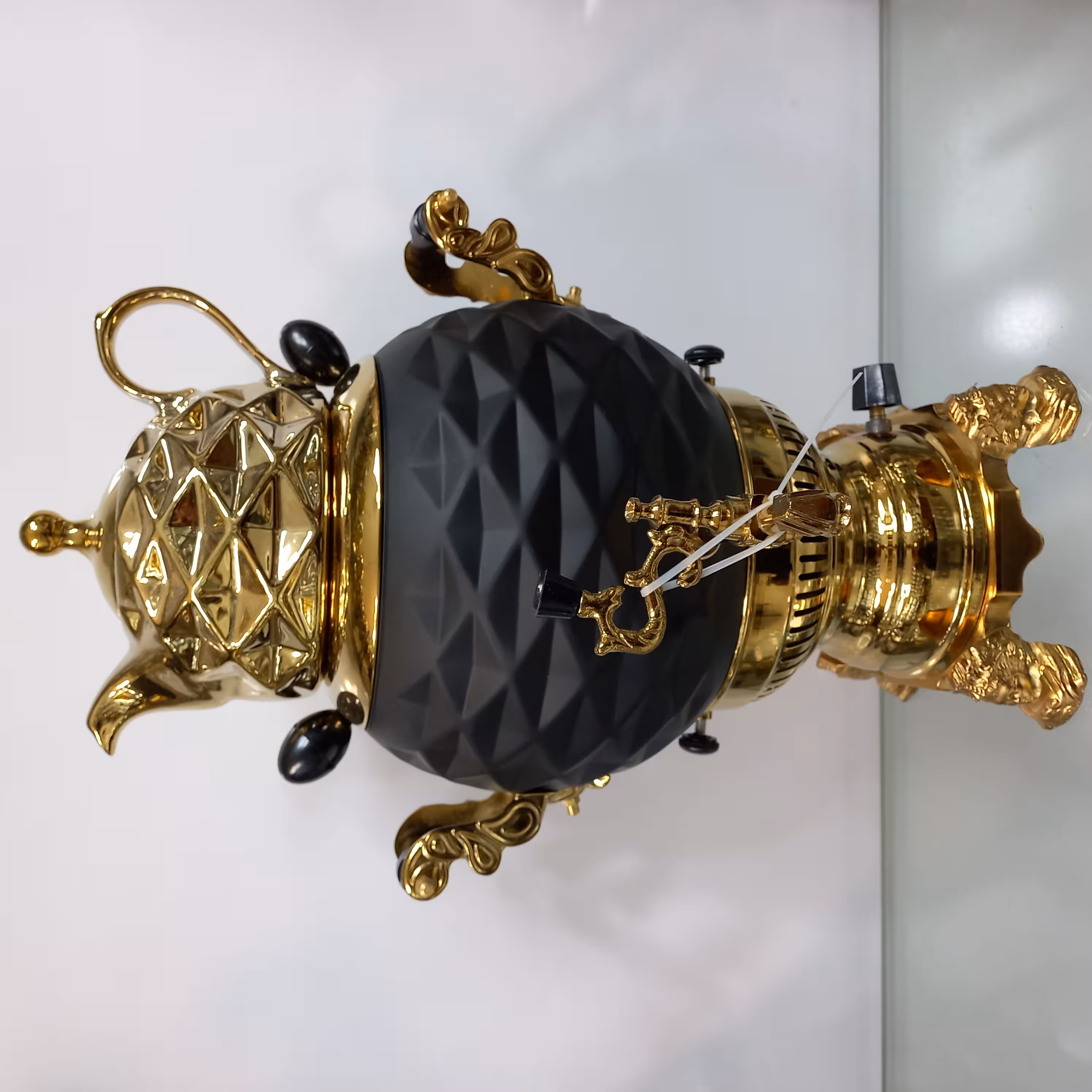 سماور گازی سیلور مدل توپی اینه دار مشکی