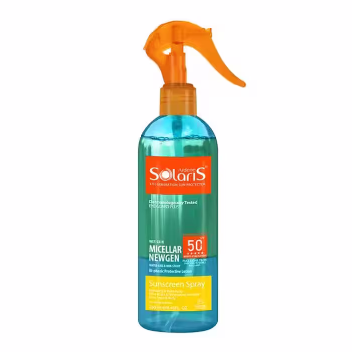 اسپری دو فاز ضد آفتاب نیوژن +spf50 آردن سولاریس |  Ardene Solaris Micellar Newgen SPF 50 Sunscreen Spray 250 ml