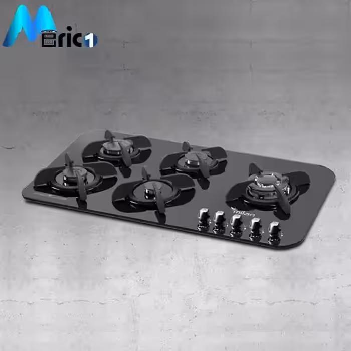 گاز رومیزی میلان کد G85 پنج شعله شیشه
