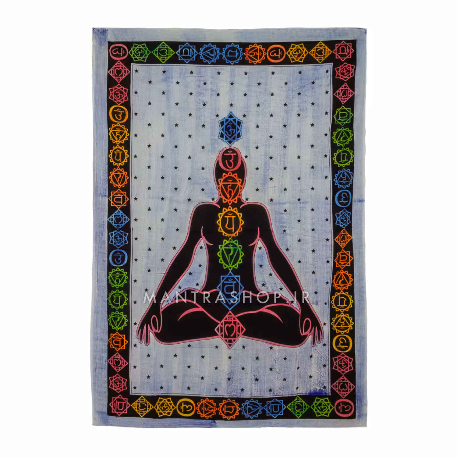 بکدراپ تپستری هندی طرح هفت چاکرا (روتختی یک نفره) کد 396