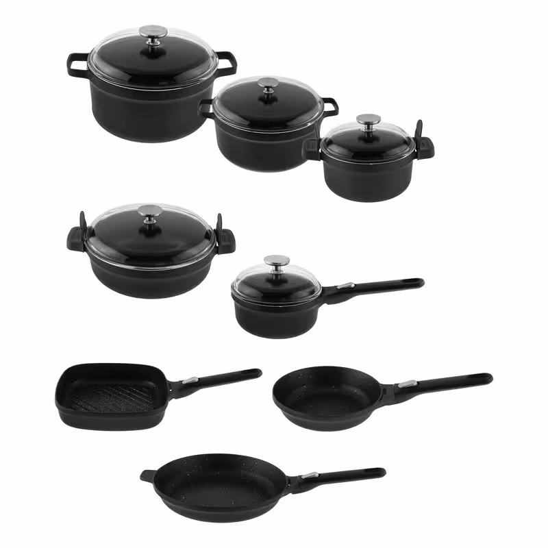 سرویس قابلمه و تابه گرانیتی 13 پارچه برگهف مدل Gem کد 4479