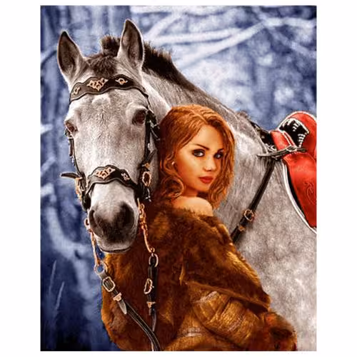 نخ و نقشه فرانسوی طرح دختر واسب کد 24270