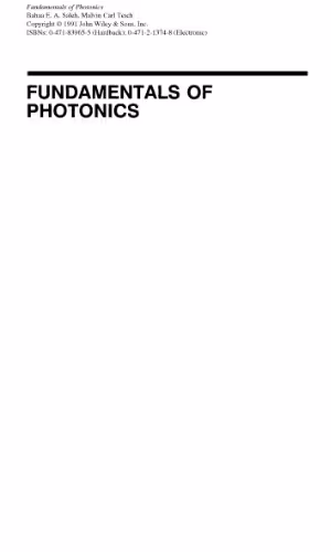 خرید و دانلود نسخه کامل کتاب Fundamentals of photonics