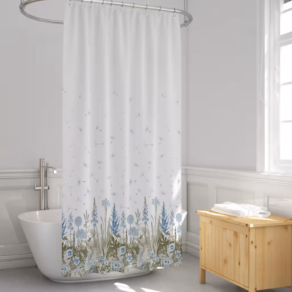 پرده حمام دلفین مدل EV-2558 سایز 180×200سانتی متر