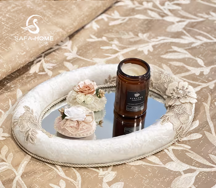 سینی آینه دار تزیینی شیری