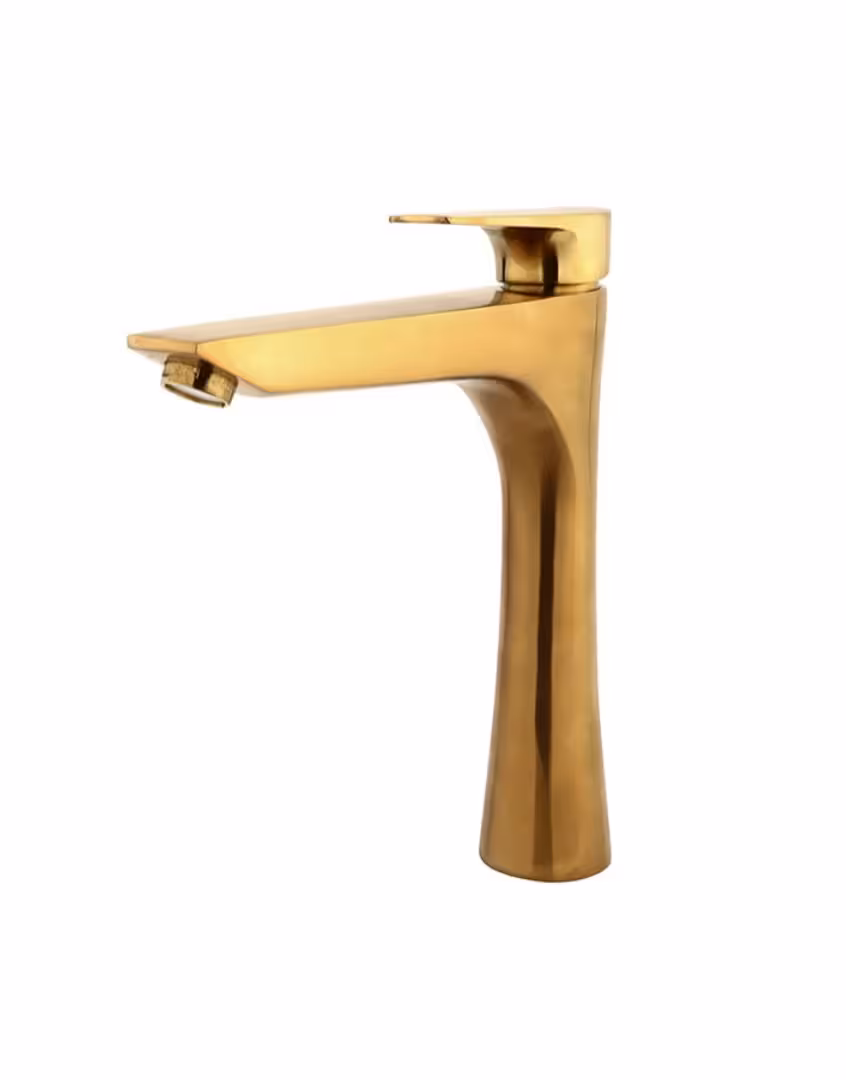 شیر روشویی پایه بلند راسان مدل آتیس طلایی مات