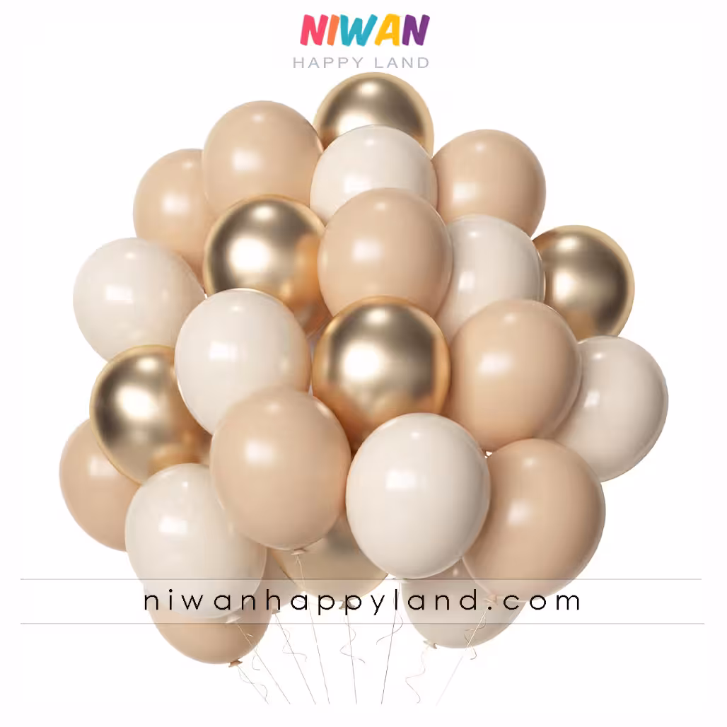 پک بادکنک کرم بژ 25عددی