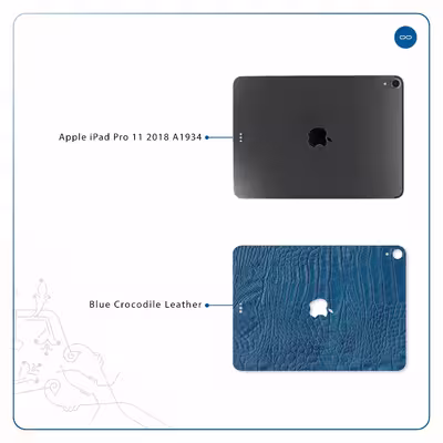 برچسب پوششی ماهوت مدل Blue-Crocodile-Leather مناسب برای تبلت اپل iPad Pro 11 2018 A1934