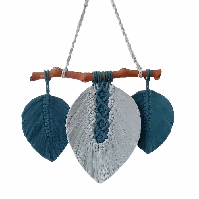 دیوارکوب بافتنی مدل برگ مکرومه