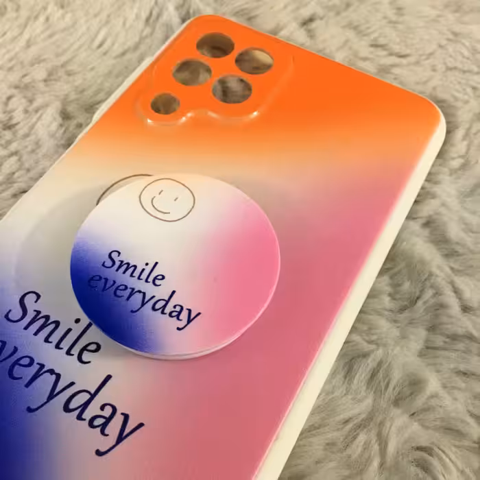 کاور طرح Smile Everyday کد S8931 مناسب برای گوشی موبایل سامسونگ Galaxy A22 4G به همراه پایه نگهدارنده