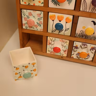 جای ادویه 12 پارچه مدل چوبی و سرامیکی