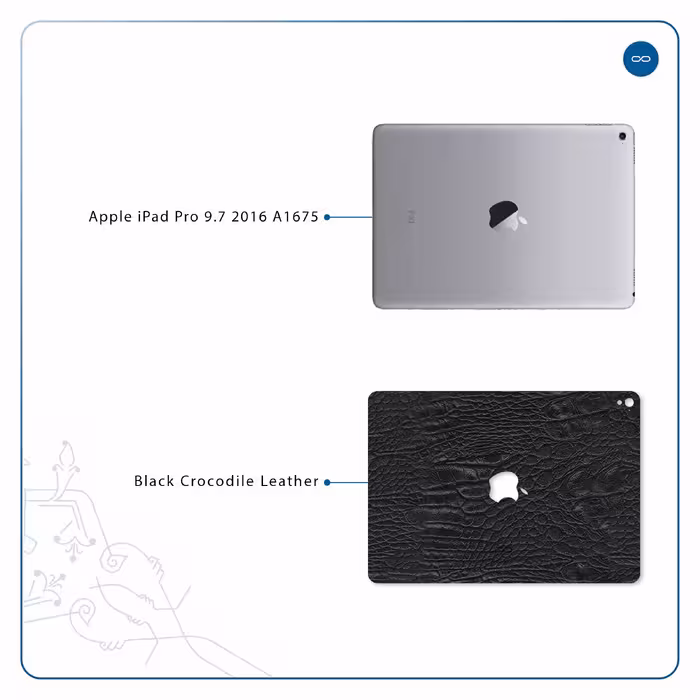 برچسب پوششی ماهوت مدل Black-Crocodile-Leather مناسب برای تبلت اپل iPad Pro 9.7 2016 A1675