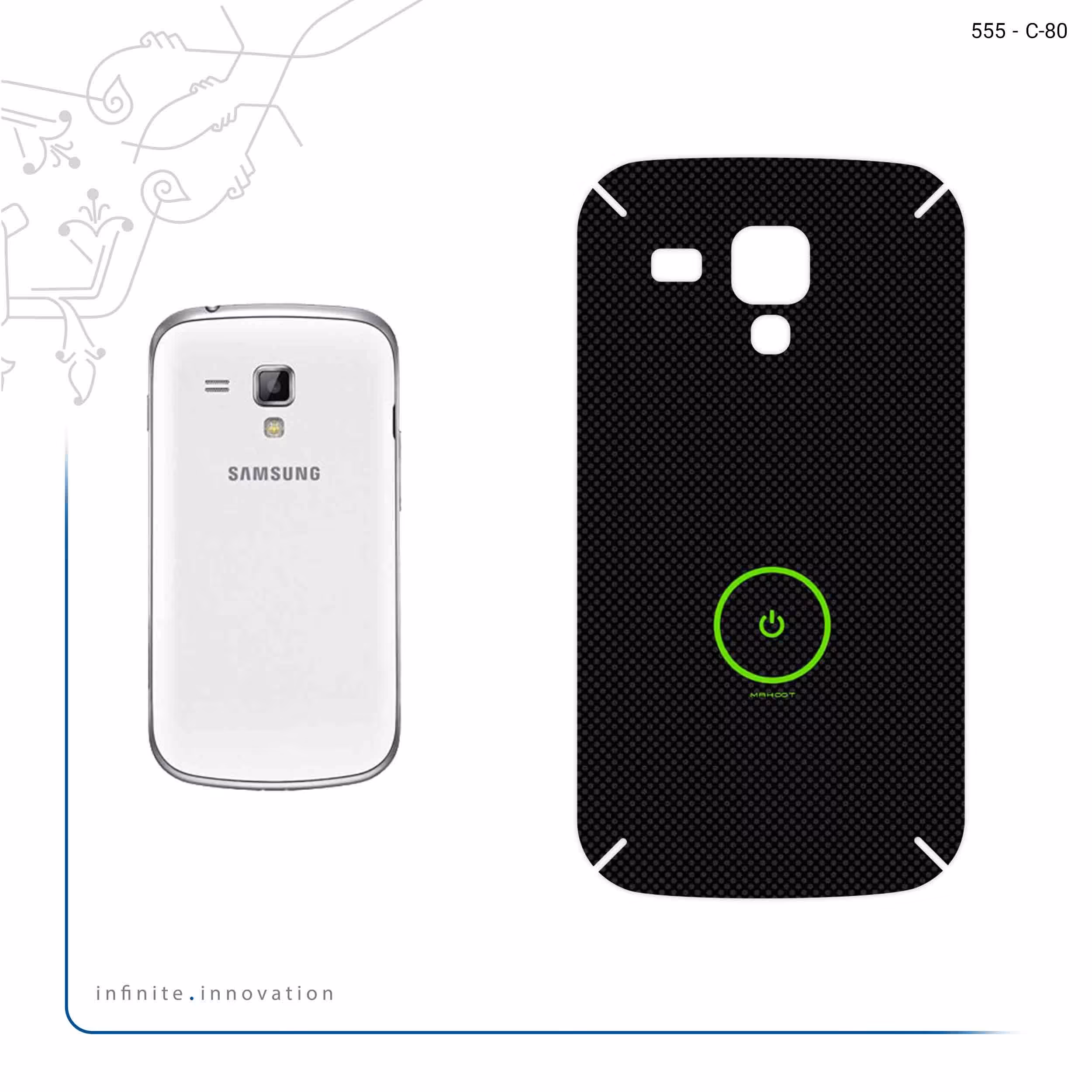 برچسب پوششی ماهوت مدل Minimal Power Button مناسب برای گوشی موبایل سامسونگ Galaxy S Duos GT S7562