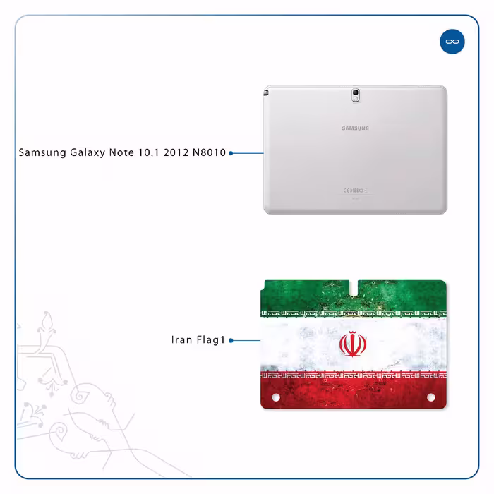 برچسب پوششی ماهوت مدل Iran-Flag-1 مناسب برای تبلت سامسونگ Galaxy Note 10.1 2012 N8010