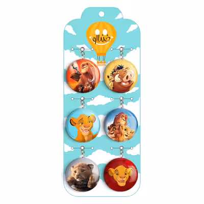جاکلیدی خندالو مدل شیرشاه The Lion King کد 392B مجموعه 6 عددی