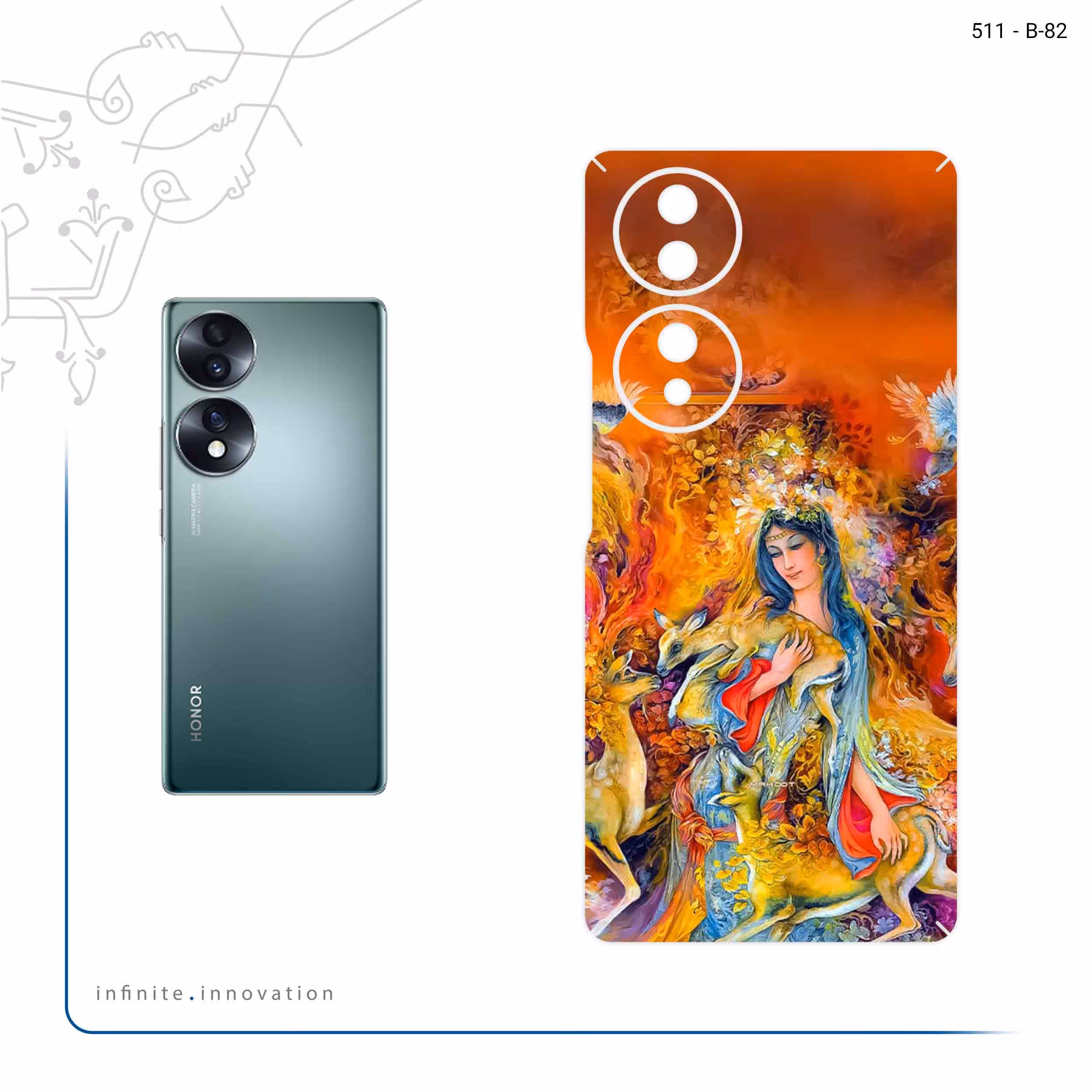 برچسب پوششی ماهوت مدل Persian miniature 2 مناسب برای گوشی موبایل آنر 70