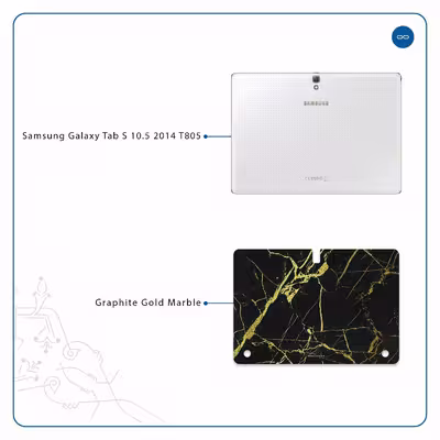 برچسب پوششی ماهوت مدل Graphite-Gold-Marble مناسب برای تبلت سامسونگ Galaxy Tab S 10.5 2014 T805