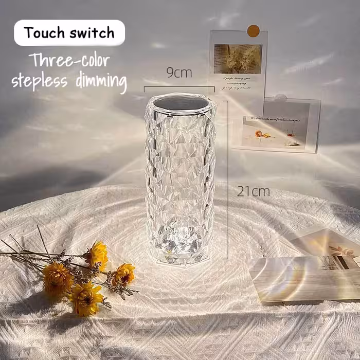 آباژور رومیزی مدل رز کریستالی 