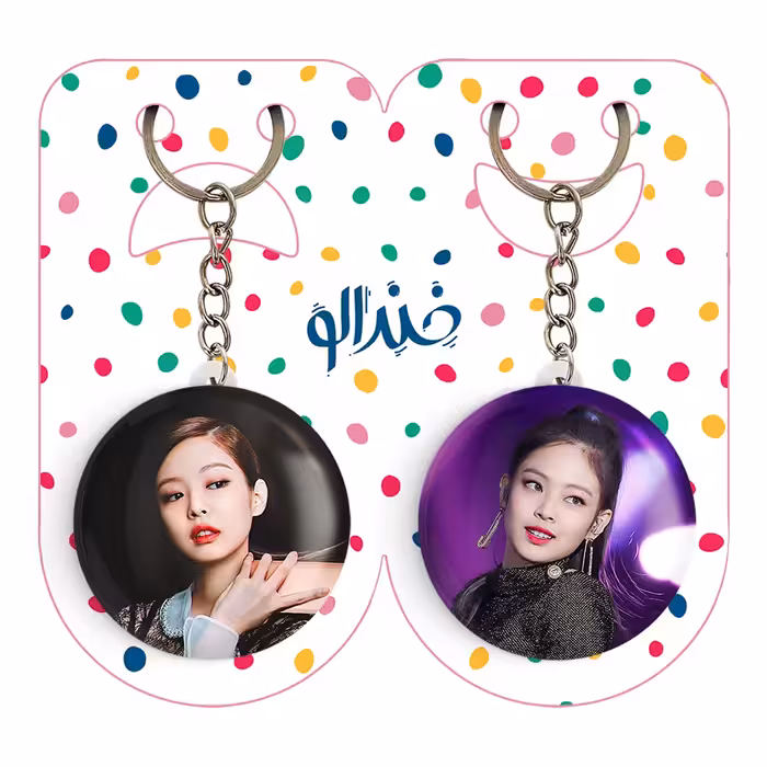 جاکلیدی خندالو مدل جنی بلک پینک کد 1404314042 مجموعه 2 عددی