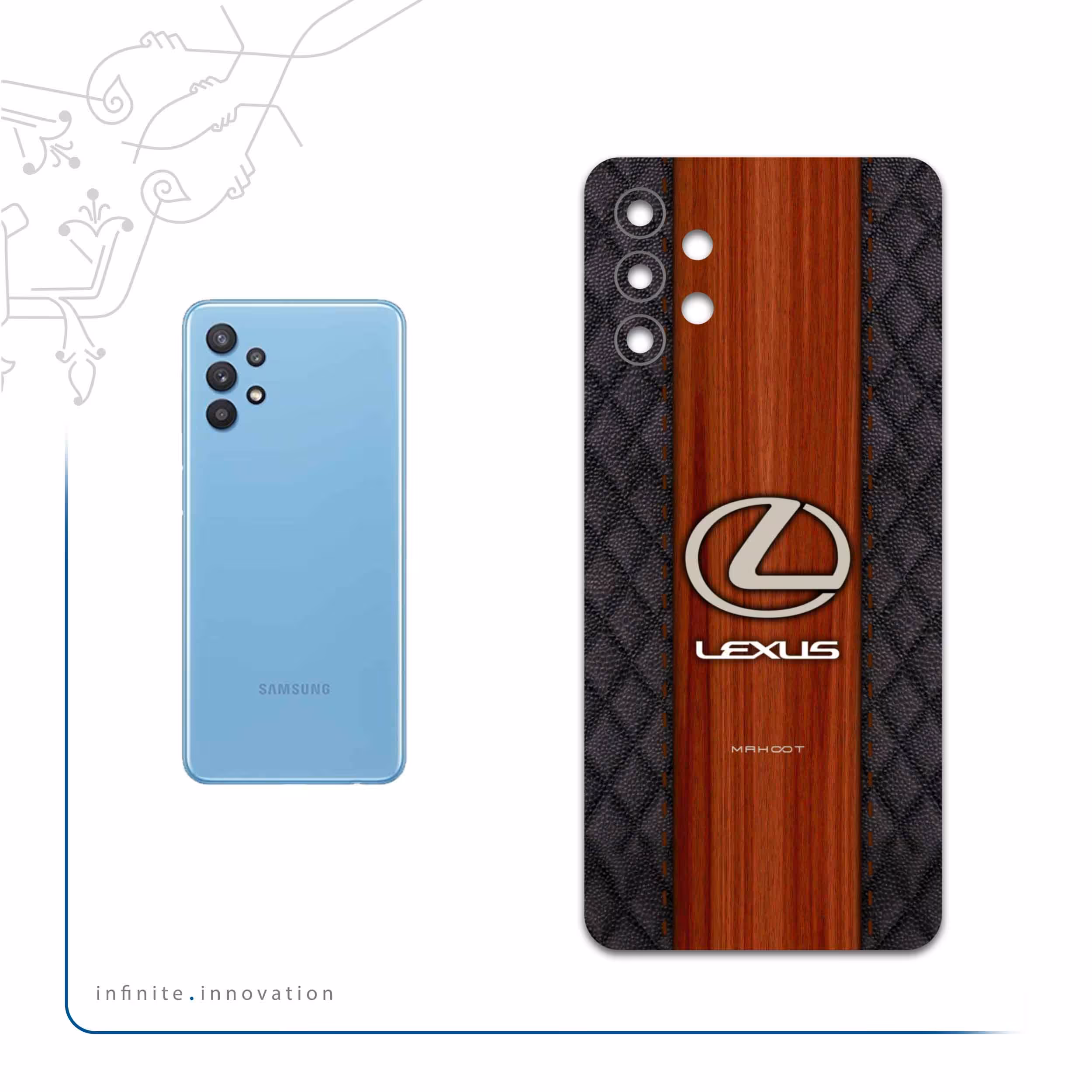 برچسب پوششی ماهوت مدل Lexus-Logo مناسب برای گوشی موبایل سامسونگ Galaxy M32 5G